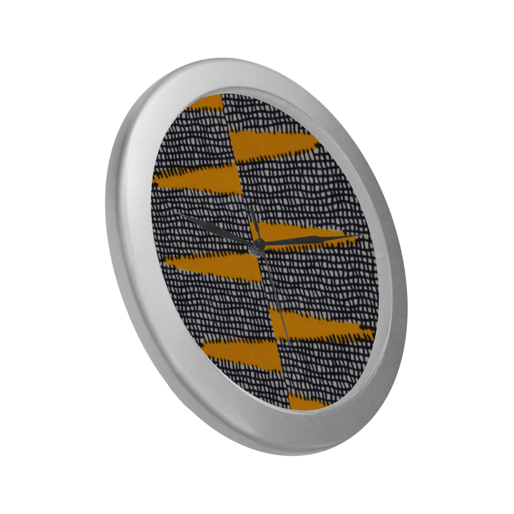 Print 12 Silver Color Wall Clock