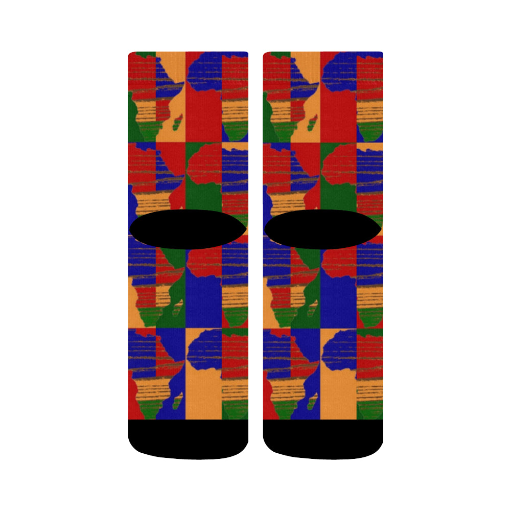 Africa Print 16 Crew Socks