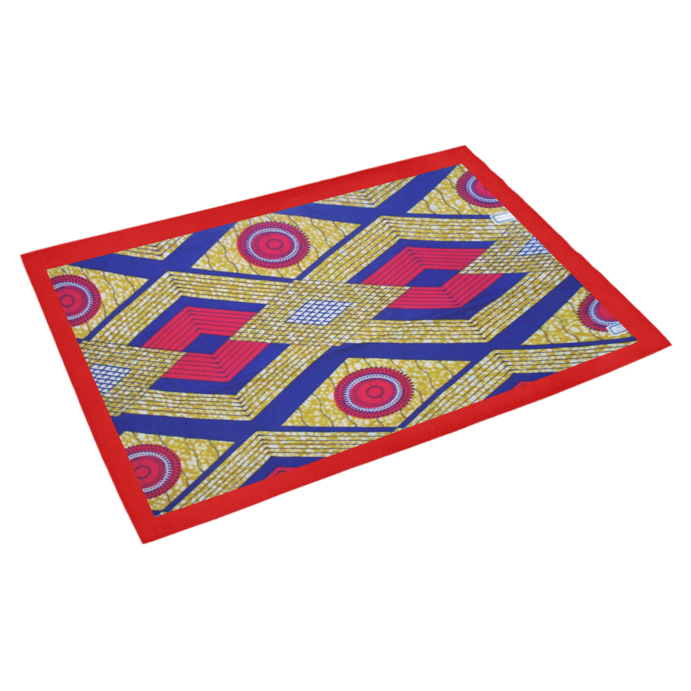 African Print 3 Azalea Doormat 30" x 18" (Sponge Material)
