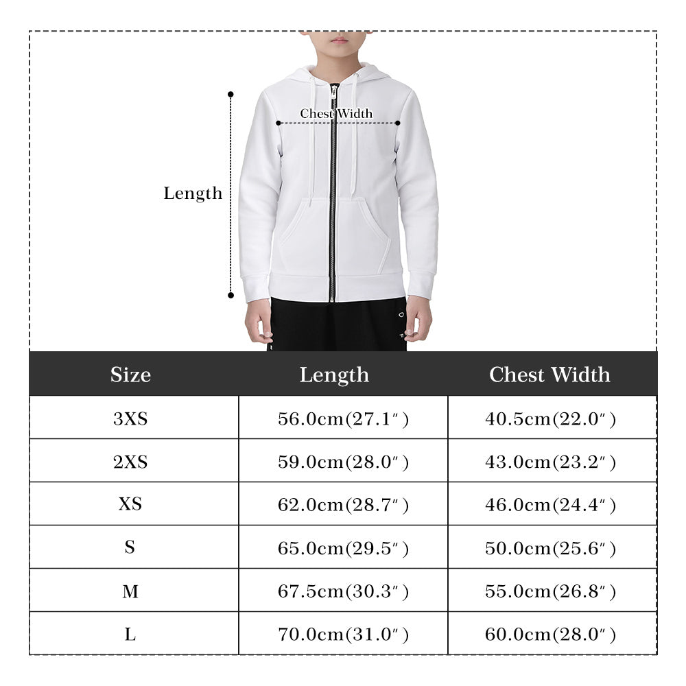 Children All Over Print Classic Zip Up Hoodie Warm Jacket
