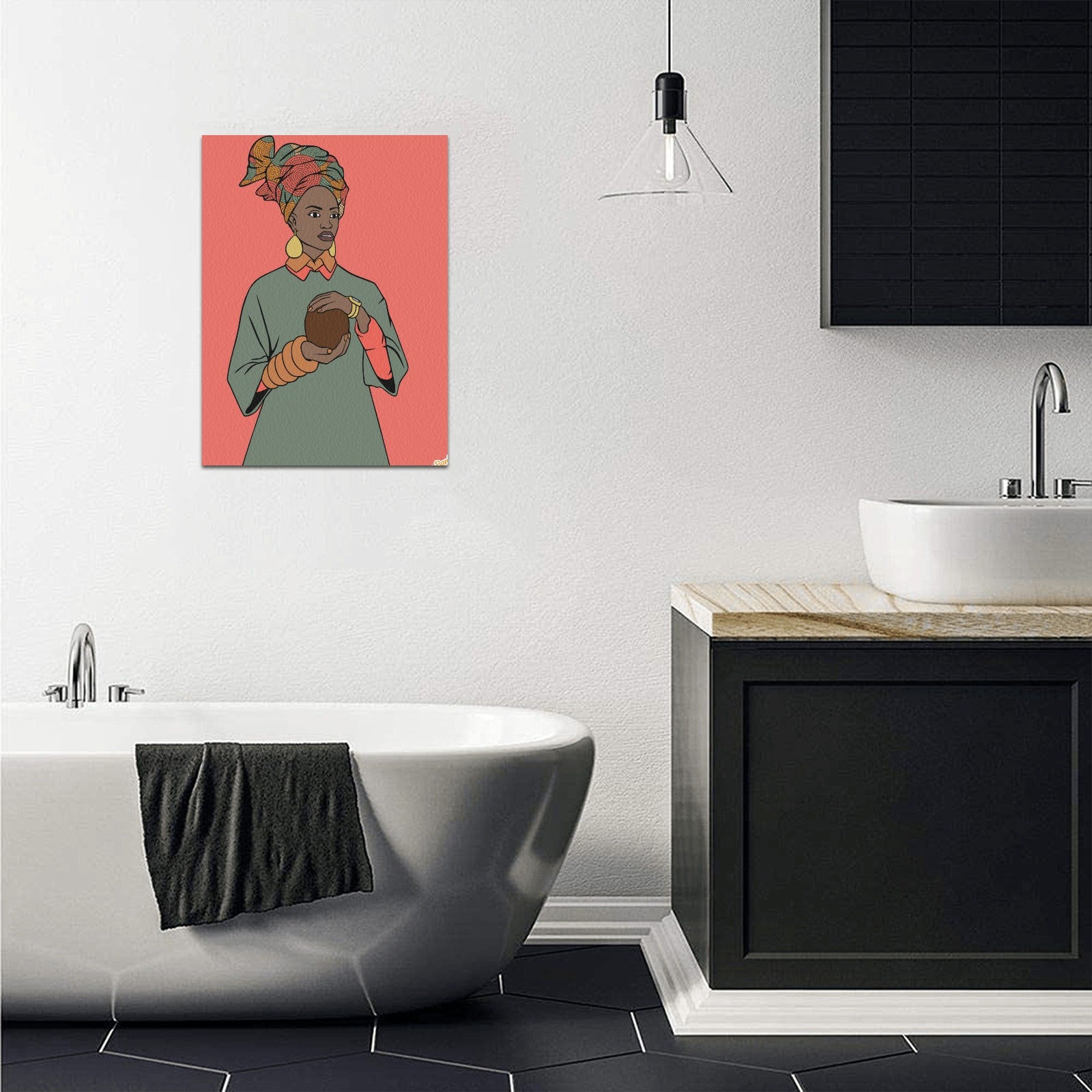 BLACK F.L.Y. Queen Frame Canvas Print 12"x16"